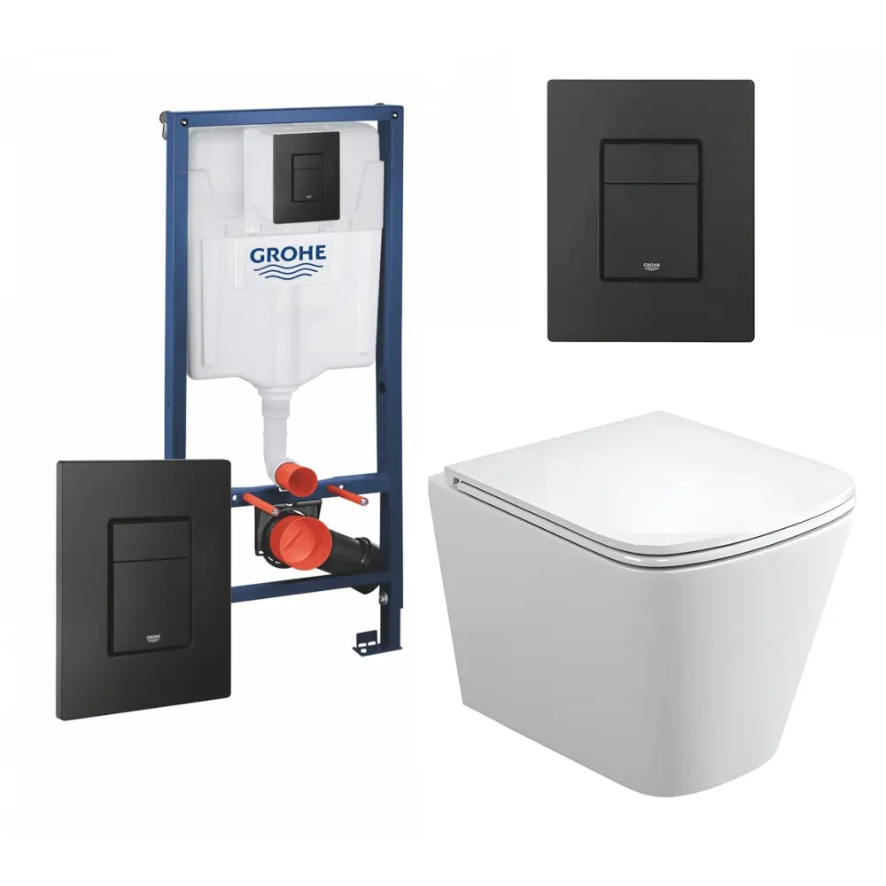 Фото Комплект инсталляция с унитазом Grohe 554979 цвет белый Фото Комплект инсталляция с унитазом Grohe 554979 цвет белый