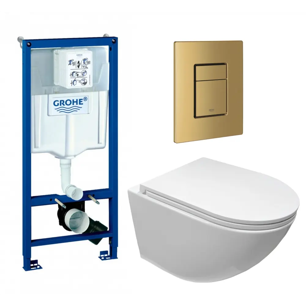 Фото Комплект инсталляция с унитазом Grohe 639716 цвет белый Фото Комплект инсталляция с унитазом Grohe 639716 цвет белый
