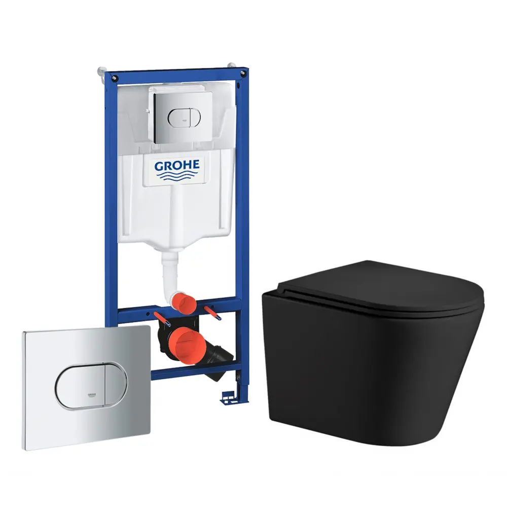 Фото Комплект инсталляция с унитазом Grohe 512486 цвет черный