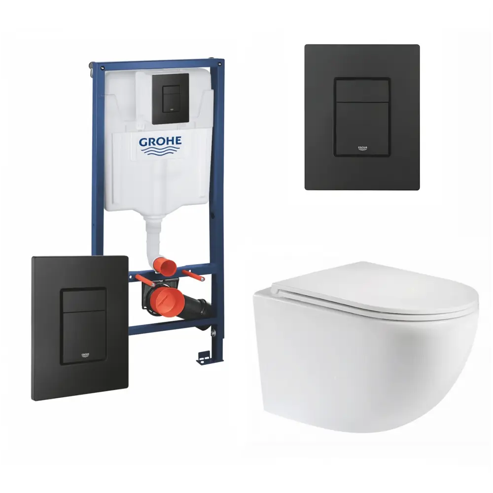 Фото Комплект инсталляция с унитазом Grohe 554977 цвет белый Фото Комплект инсталляция с унитазом Grohe 554977 цвет белый