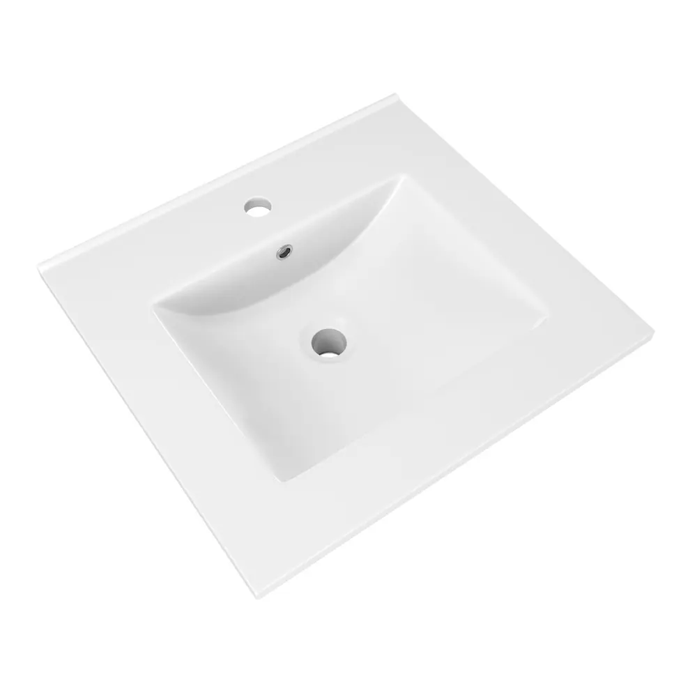 Фото 11 Тумба под раковину подвесная Teymi F16017 50см с раковиной цвет Netta 50 дуб/белый+ ritta 50