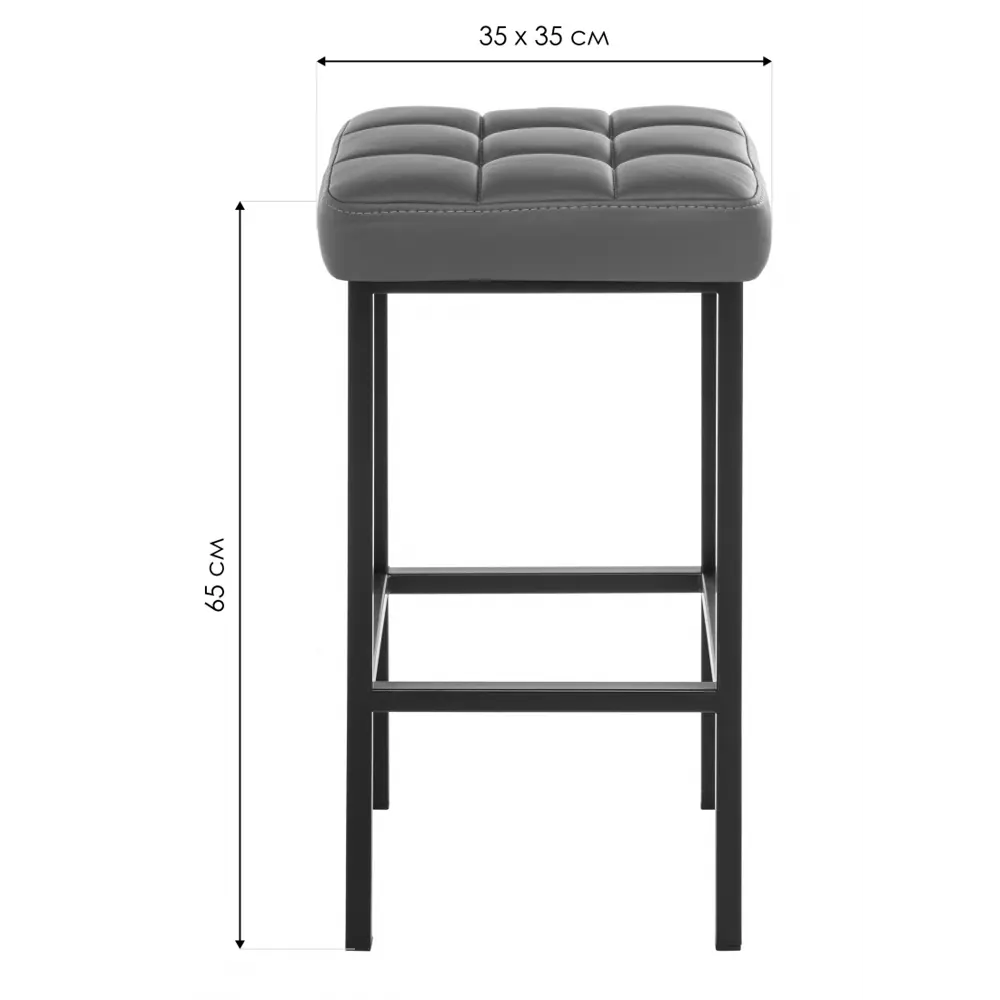 Фото 2 Полубарный стул Woodville 35x65 см цвет рогожка графит / черный матовый