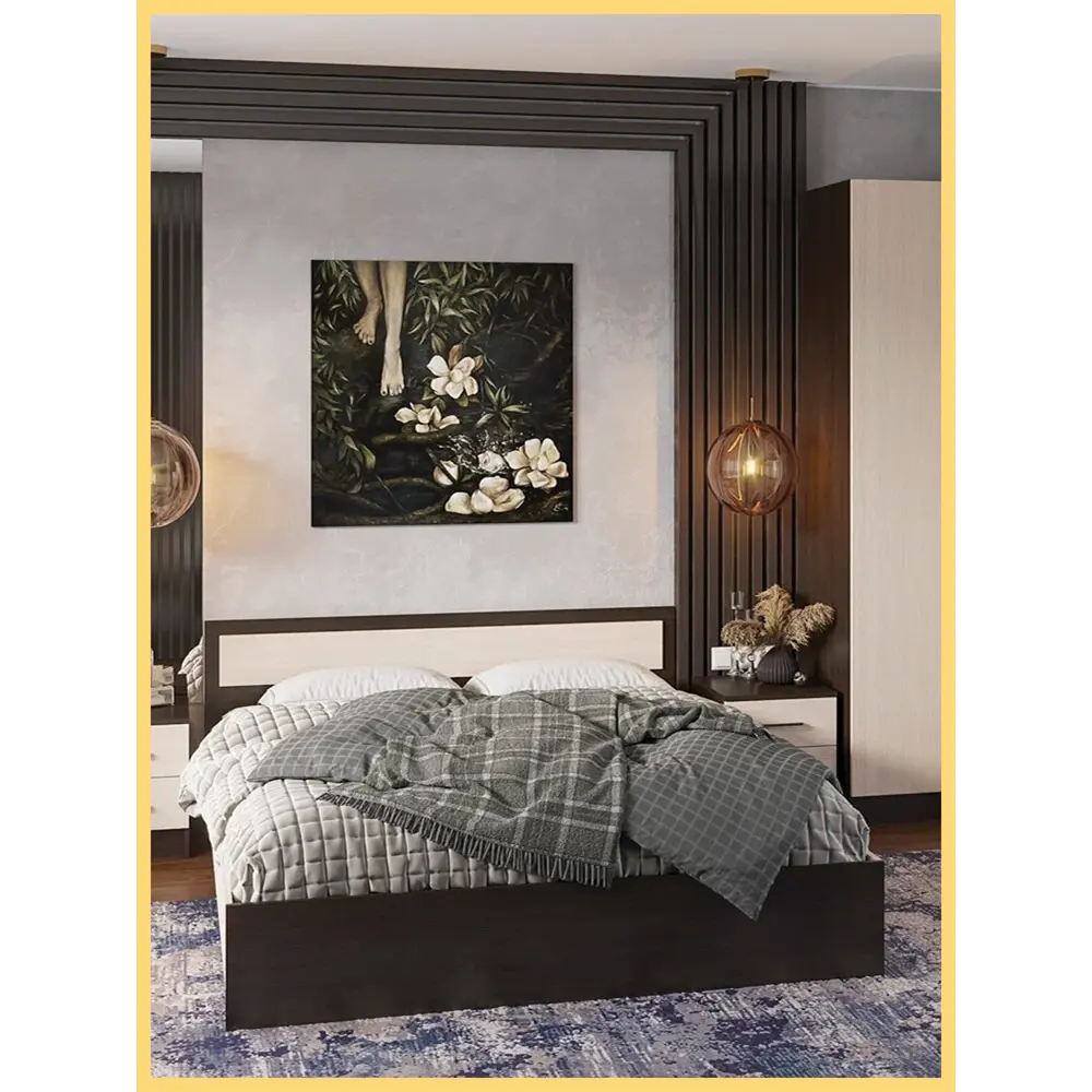 Фото 11 Кровать Первый гипермаркет мебели Гармония с ящиками 200x160 см цвет дуб белфорт/венге Фото 11 Кровать Первый гипермаркет мебели Гармония с ящиками 200x160 см цвет дуб белфорт/венге