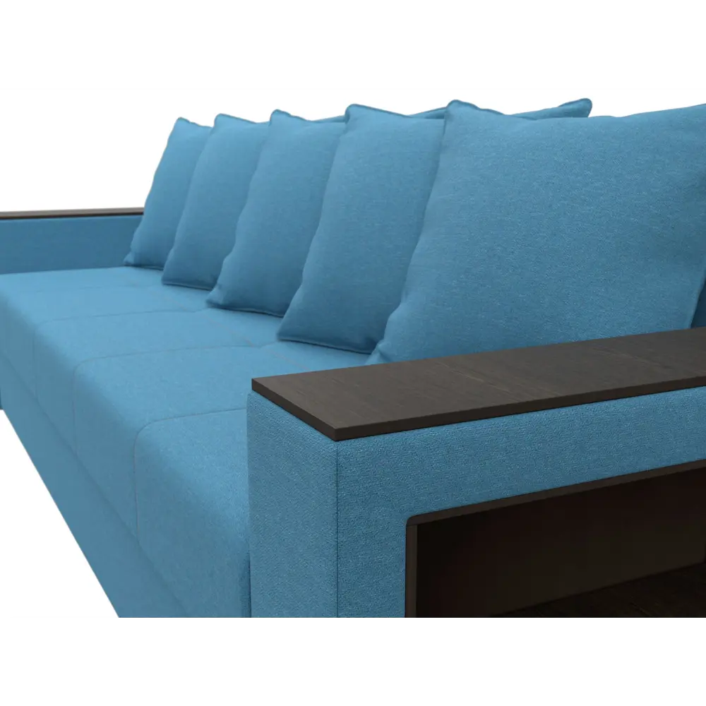 Фото 4 Диван раскладной Лига диванов Дубай Лайт полки справа 232x85x80 см рогожка цвет амур 10 голубой Фото 4 Диван раскладной Лига диванов Дубай Лайт полки справа 232x85x80 см рогожка цвет амур 10 голубой