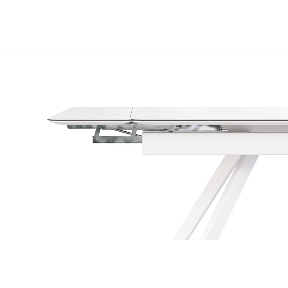 Фото 3 Стол прямоугольный Столбург 140x140 см композитный материал цвет белый срез камня