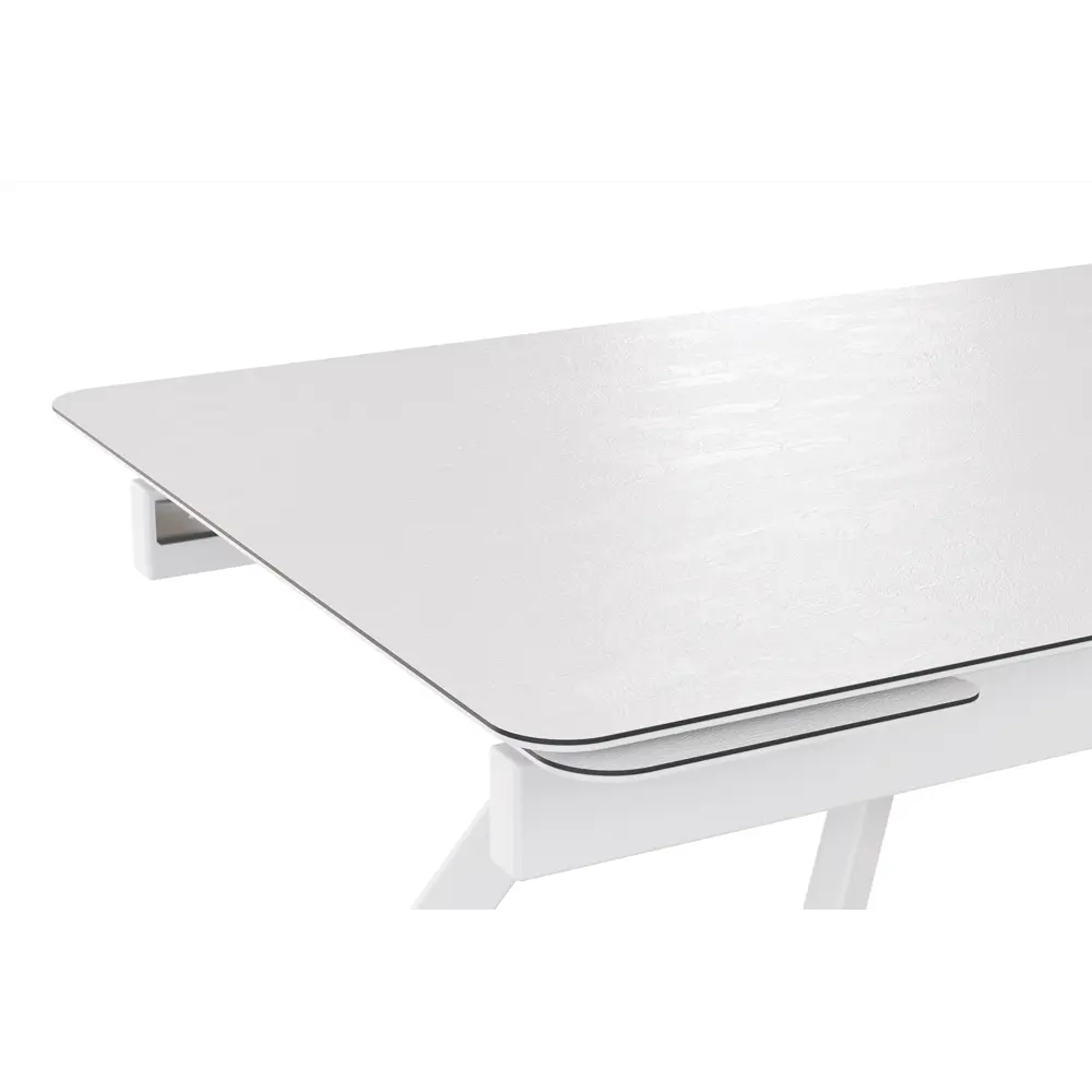 Фото 2 Стол прямоугольный Столбург 140x140 см композитный материал цвет белый срез камня