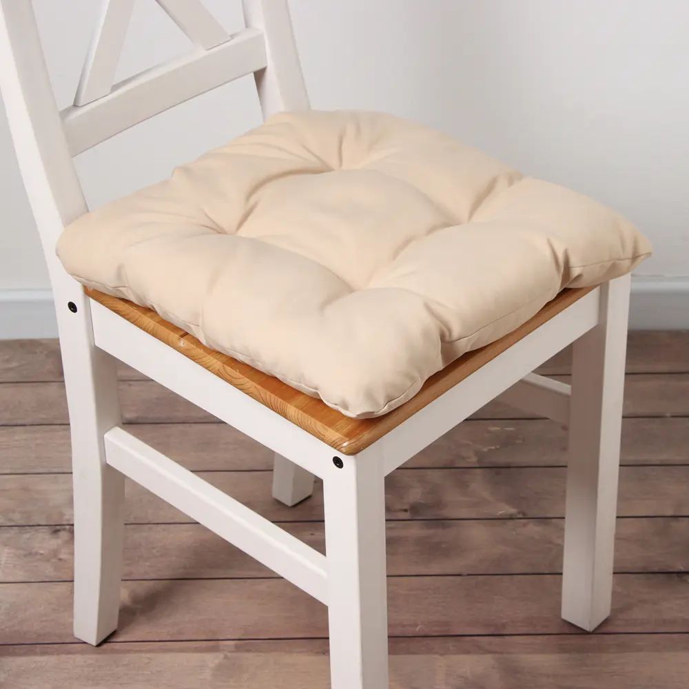 Фото 5 Подушка для стула Доляна 10344793 40x40 см бежевый 2 шт.