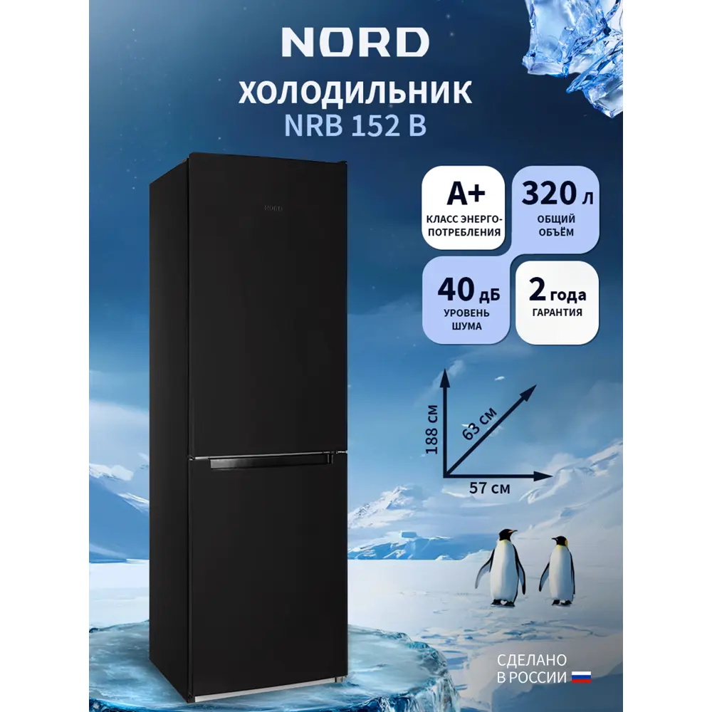 Фото Отдельностоящий холодильник Nord NORD NRB 152 B 57.4x188.4 см цвет черный матовый Фото Отдельностоящий холодильник Nord NORD NRB 152 B 57.4x188.4 см цвет черный матовый