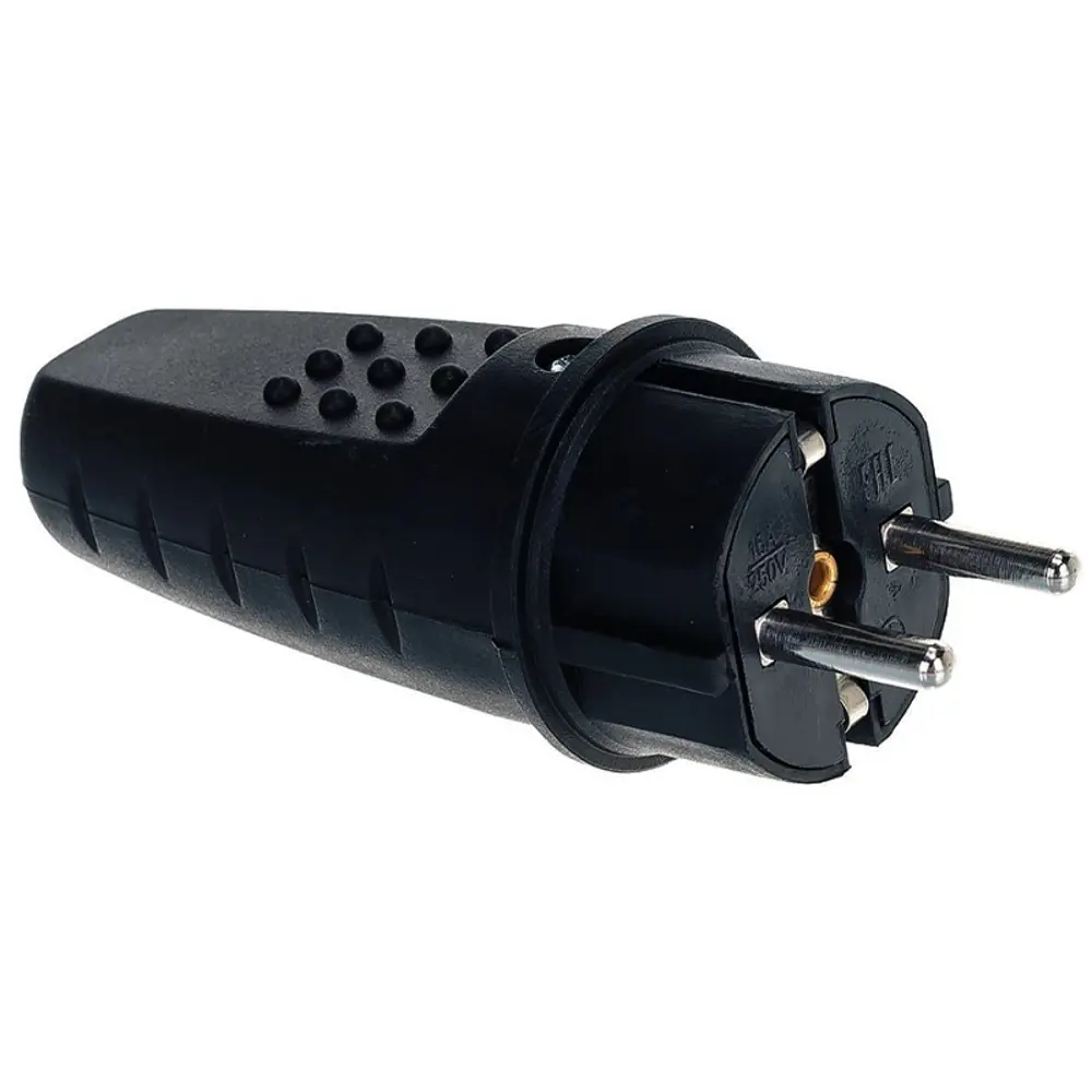 Фото 2 Каучуковая вилка Filum FL-PLUG-EU-IP44-BK 2P+PE 16A 250В IP44 переносная чёрная Фото 2 Каучуковая вилка Filum FL-PLUG-EU-IP44-BK 2P+PE 16A 250В IP44 переносная чёрная