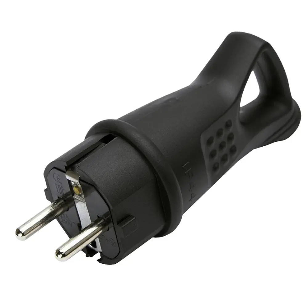 Фото 4 Каучуковая вилка Filum FL-PLUG-P-EU-IP44-BK Push-pull 2P+PE 16A 250В IP44 переносная чёрная Фото 4 Каучуковая вилка Filum FL-PLUG-P-EU-IP44-BK Push-pull 2P+PE 16A 250В IP44 переносная чёрная