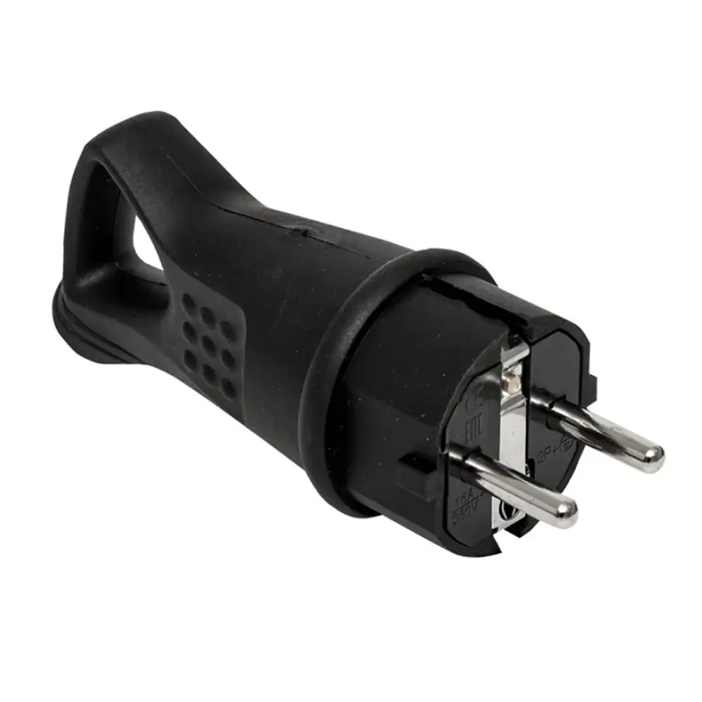 Фото 5 Каучуковая вилка Filum FL-PLUG-P-EU-IP44-BK Push-pull 2P+PE 16A 250В IP44 переносная чёрная Фото 5 Каучуковая вилка Filum FL-PLUG-P-EU-IP44-BK Push-pull 2P+PE 16A 250В IP44 переносная чёрная