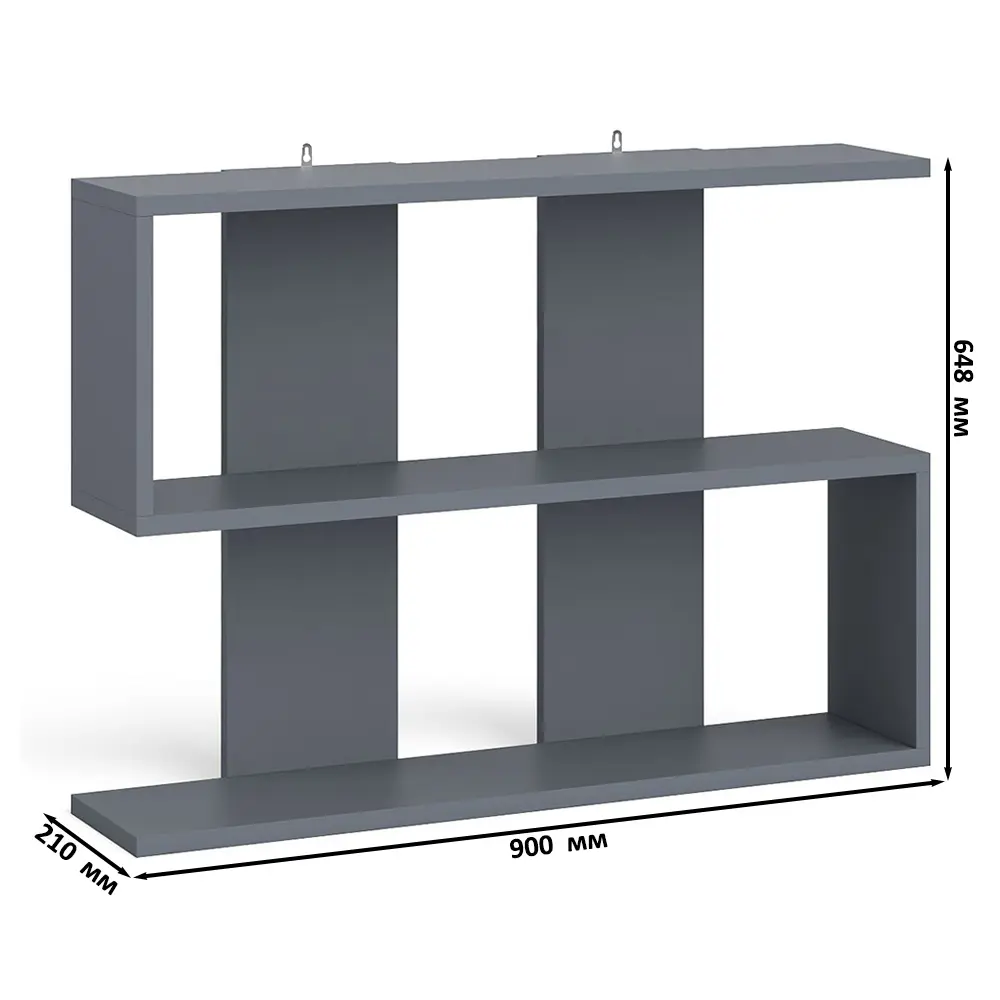 Фото 4 Полка настенная Свк Мори 90x21 см ЛДСП цвет графит