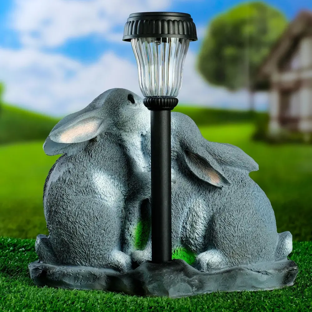 Фото 3 Садовый фонарь Хорошие Сувениры Зайцы у фонаря 23x28 см 3622930 полистоун Фото 3 Садовый фонарь Хорошие Сувениры Зайцы у фонаря 23x28 см 3622930 полистоун