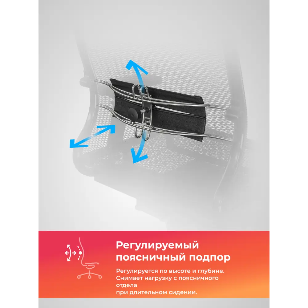 Фото 3 Офисное кресло Ergolife Set 7/подл.131/осн.Synchro 052 67.5x131x70 см сетка цвет черный Фото 3 Офисное кресло Ergolife Set 7/подл.131/осн.Synchro 052 67.5x131x70 см сетка цвет черный