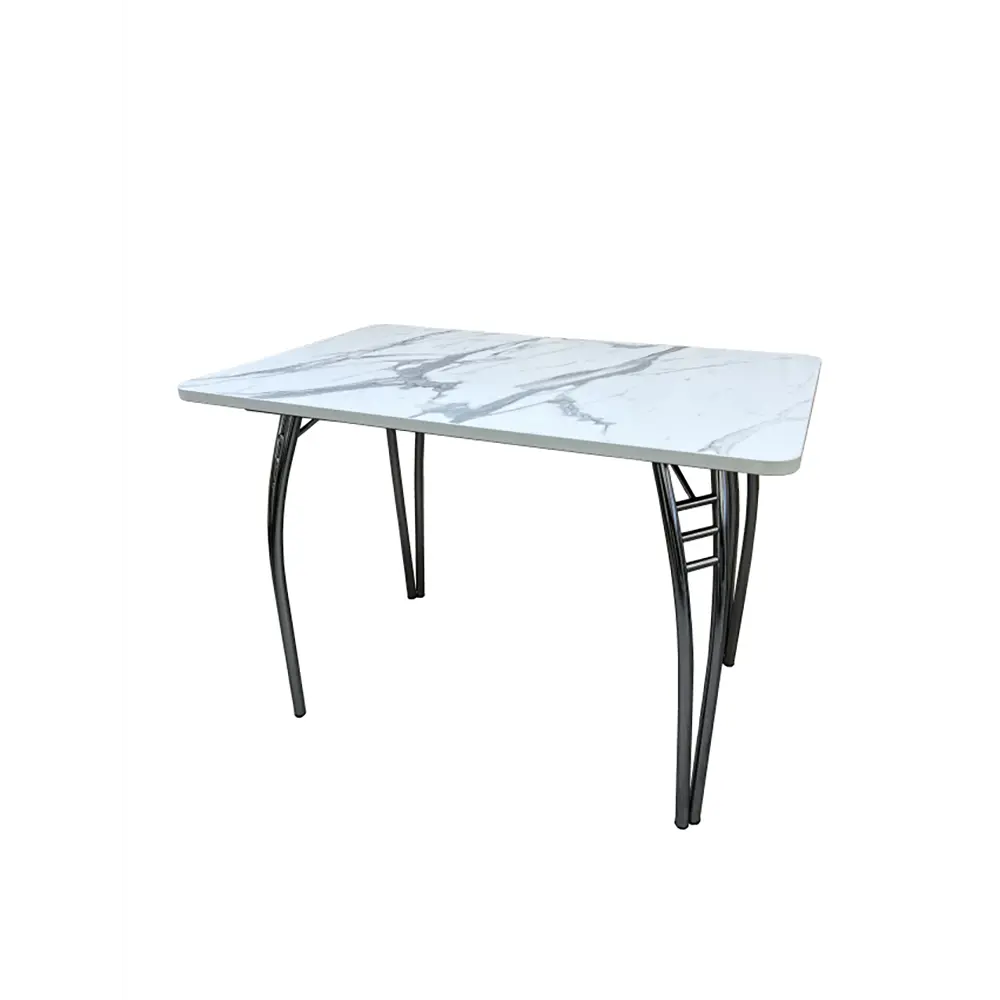 Фото Стол прямоугольный Вв-мебель 110x70 см лдсп цвет хром/мрамор белый/белый