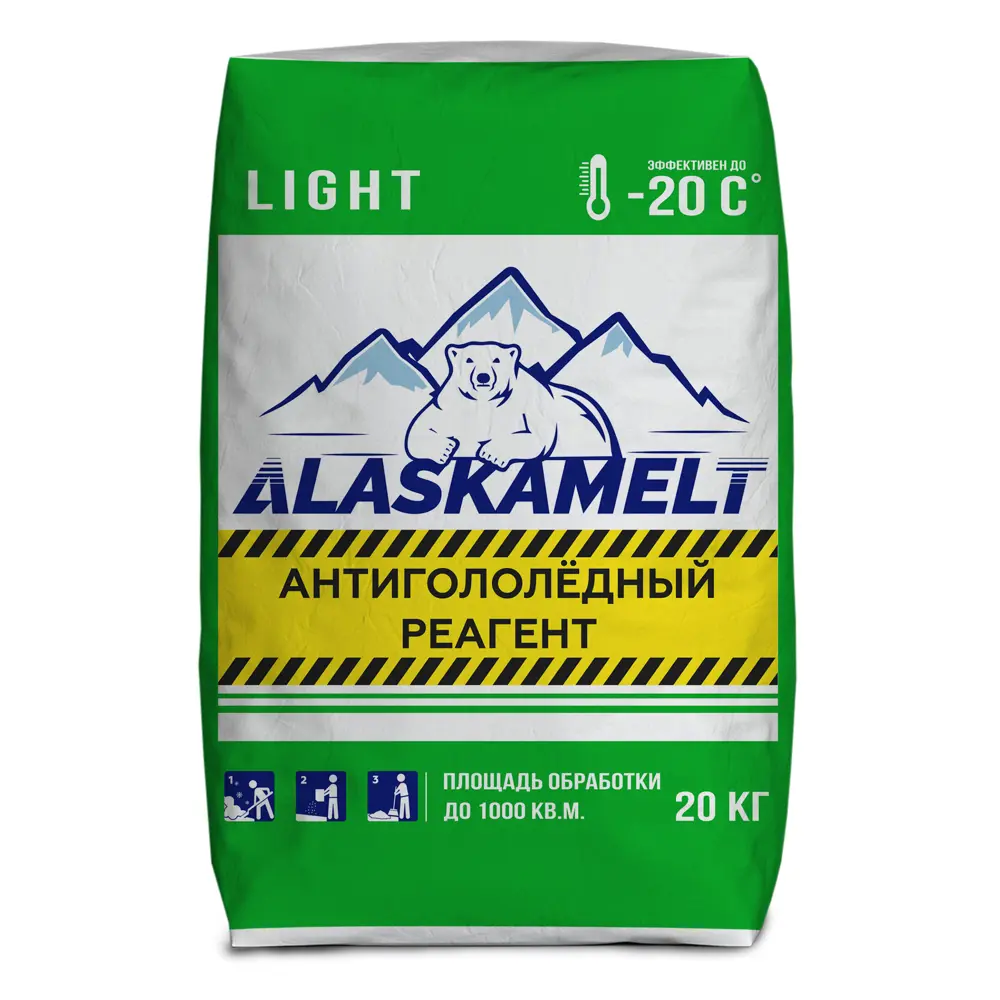 Фото Противогололедные реагенты Alaskamelt Light 20 кг Фото Противогололедные реагенты Alaskamelt Light 20 кг