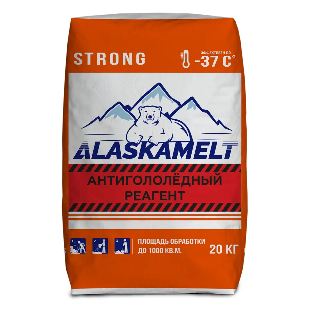 Фото Противогололедные реагенты Alaskamelt Strong комбинированные 20 кг Фото Противогололедные реагенты Alaskamelt Strong комбинированные 20 кг