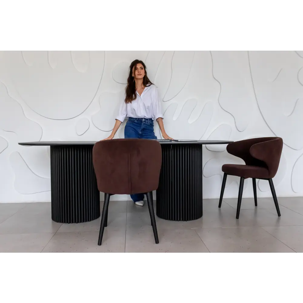 Фото 7 Стол прямоугольный Столбург 200x200 см керамогранит цвет камень черный Фото 7 Стол прямоугольный Столбург 200x200 см керамогранит цвет камень черный