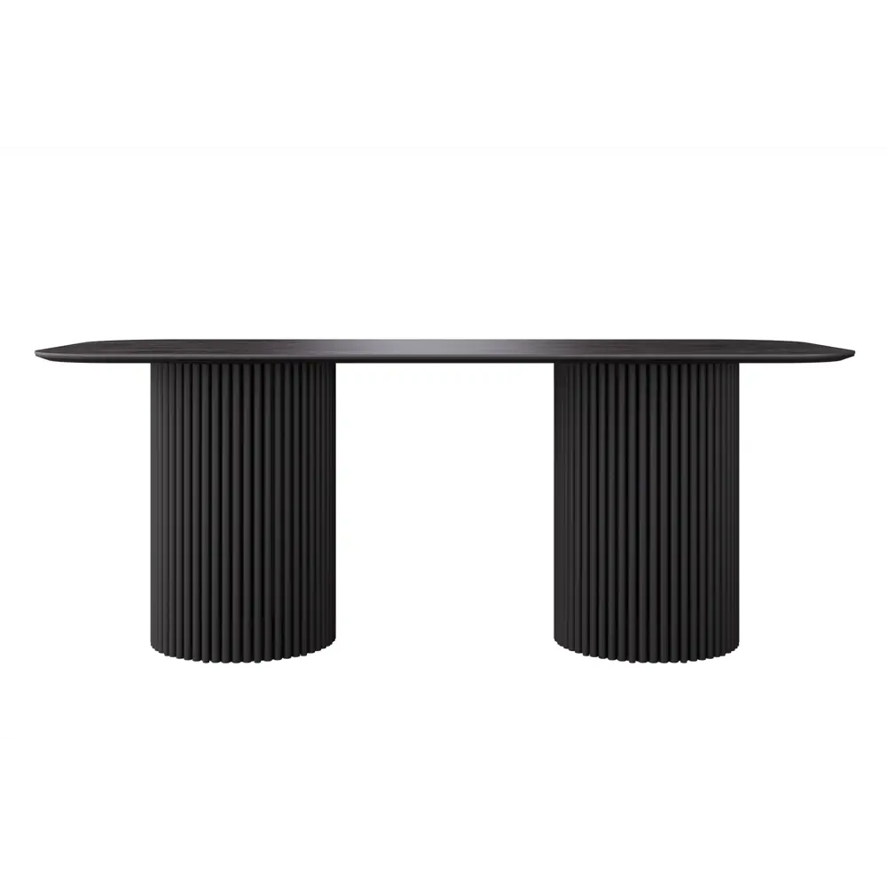 Фото Стол прямоугольный Столбург 200x200 см керамогранит цвет камень черный Фото Стол прямоугольный Столбург 200x200 см керамогранит цвет камень черный