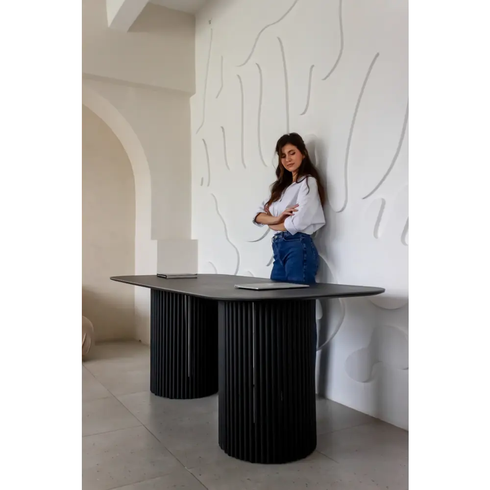 Фото 8 Стол прямоугольный Столбург 200x200 см керамогранит цвет камень черный Фото 8 Стол прямоугольный Столбург 200x200 см керамогранит цвет камень черный