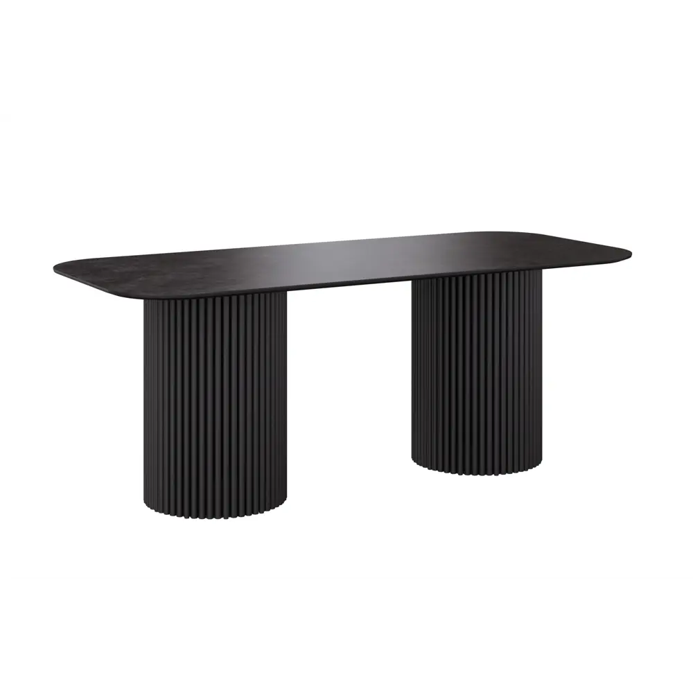 Фото 3 Стол прямоугольный Столбург 200x200 см керамогранит цвет камень черный Фото 3 Стол прямоугольный Столбург 200x200 см керамогранит цвет камень черный