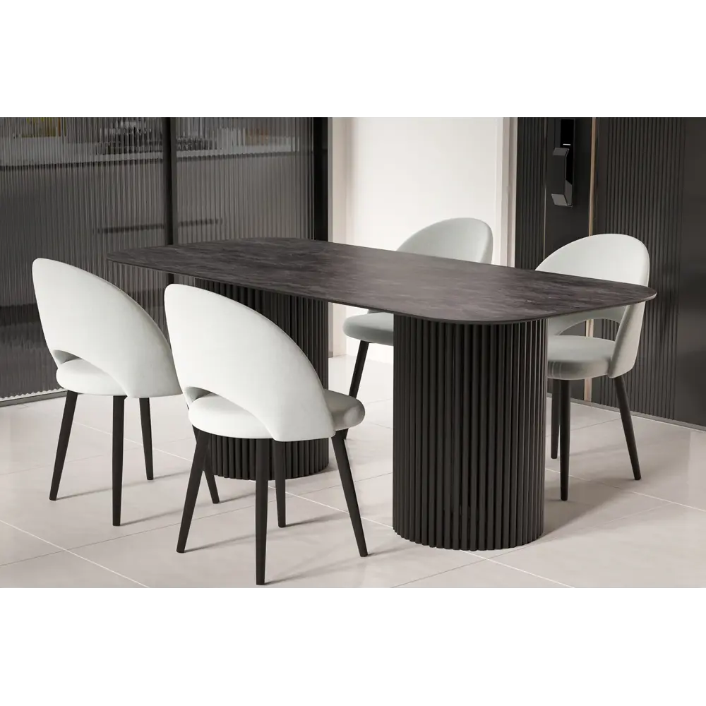 Фото 4 Стол прямоугольный Столбург 200x200 см керамогранит цвет камень черный Фото 4 Стол прямоугольный Столбург 200x200 см керамогранит цвет камень черный