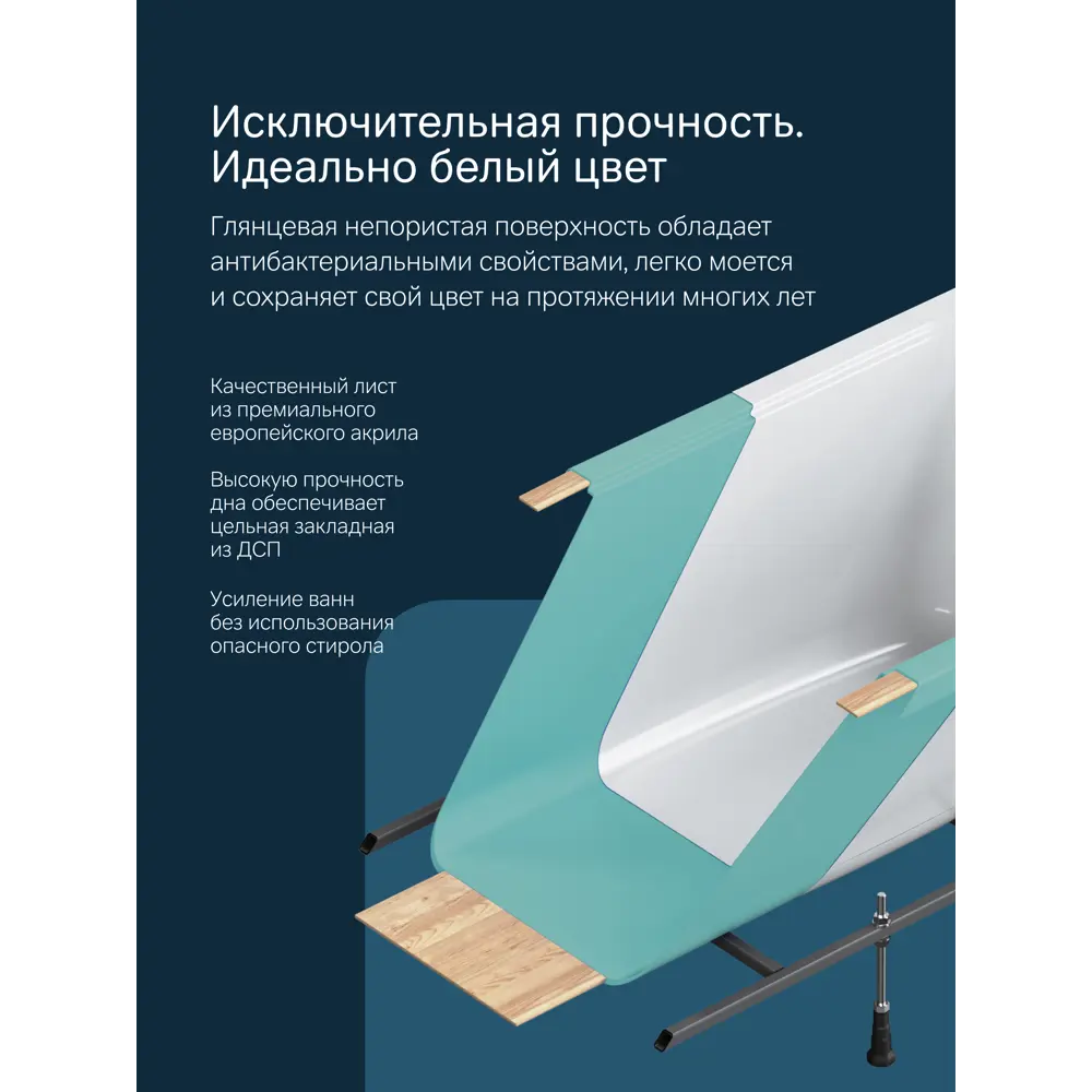 Фото 9 Ванна Am.pm Gem 140x70 см акриловая с каркасом с фронтальной панелью и слив-перелив цвет белый