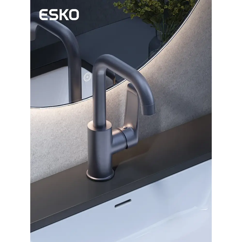 Фото Смеситель для раковины Esko LG26MGM бесконтактный цвет темно-серый