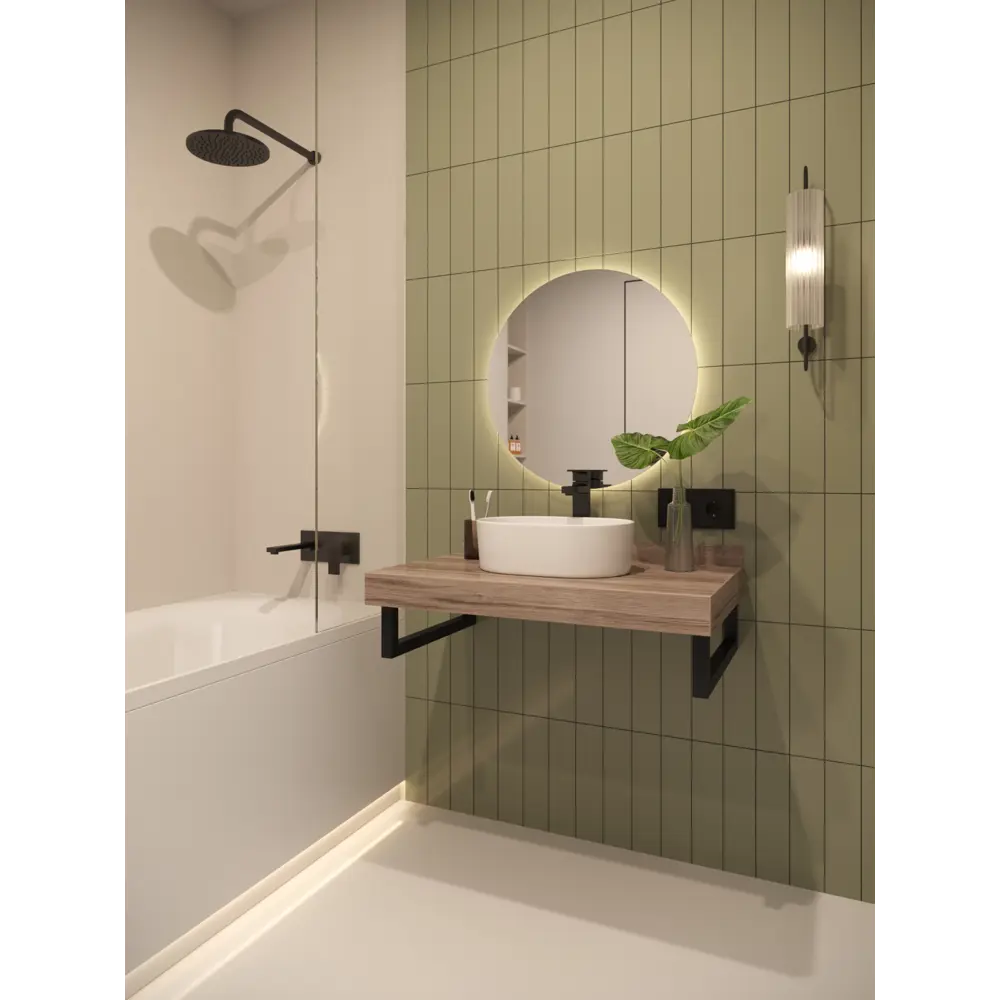 Фото 7 Столешница в ванную Watersense W00297 80x50см Керамогранит цвет коричневый Фото 7 Столешница в ванную Watersense W00297 80x50см Керамогранит цвет коричневый