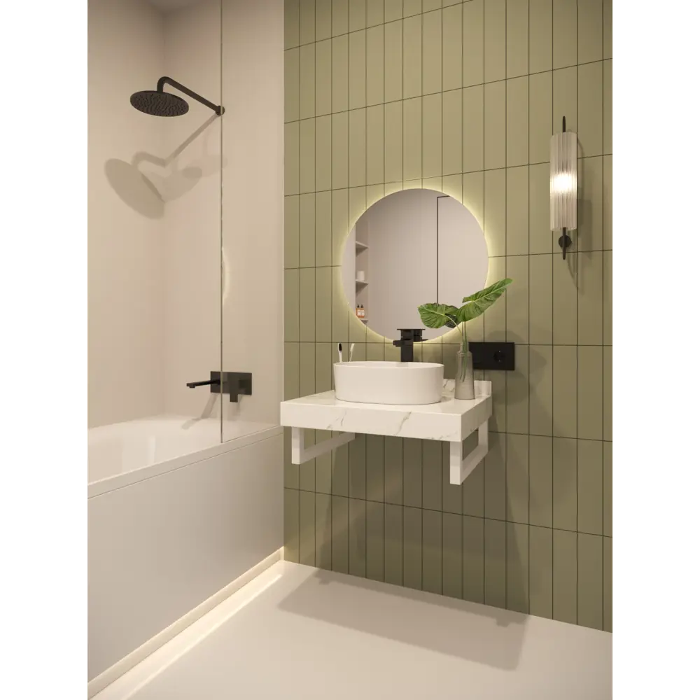 Фото 7 Столешница в ванную Watersense W00280 60x50см Керамогранит цвет белый Фото 7 Столешница в ванную Watersense W00280 60x50см Керамогранит цвет белый