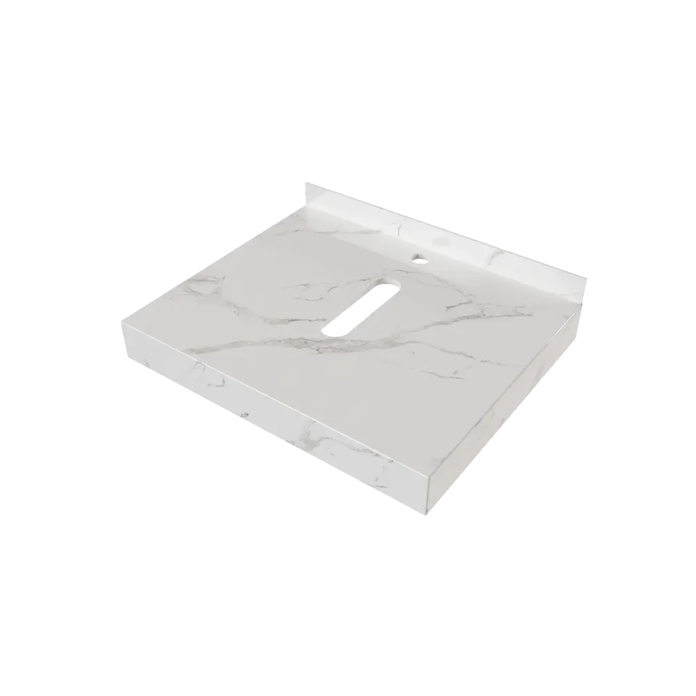 Фото 8 Столешница в ванную Watersense W00280 60x50см Керамогранит цвет белый Фото 8 Столешница в ванную Watersense W00280 60x50см Керамогранит цвет белый