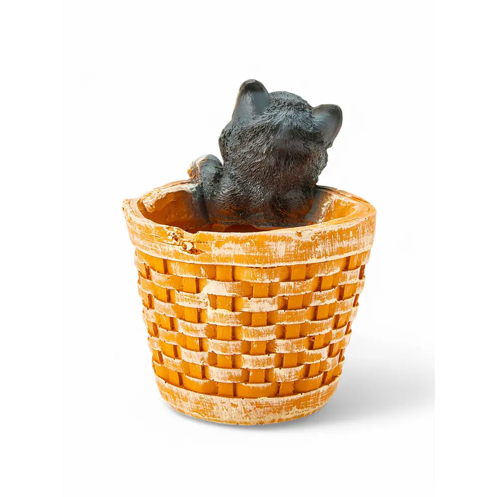 Фото 3 Кашпо Хорошие Сувениры Котенок в круглой корзине 3374689 20x18 см 4 л Фото 3 Кашпо Хорошие Сувениры Котенок в круглой корзине 3374689 20x18 см 4 л