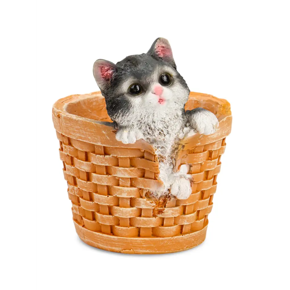 Фото 6 Кашпо Хорошие Сувениры Котенок в круглой корзине 3374689 20x18 см 4 л Фото 6 Кашпо Хорошие Сувениры Котенок в круглой корзине 3374689 20x18 см 4 л