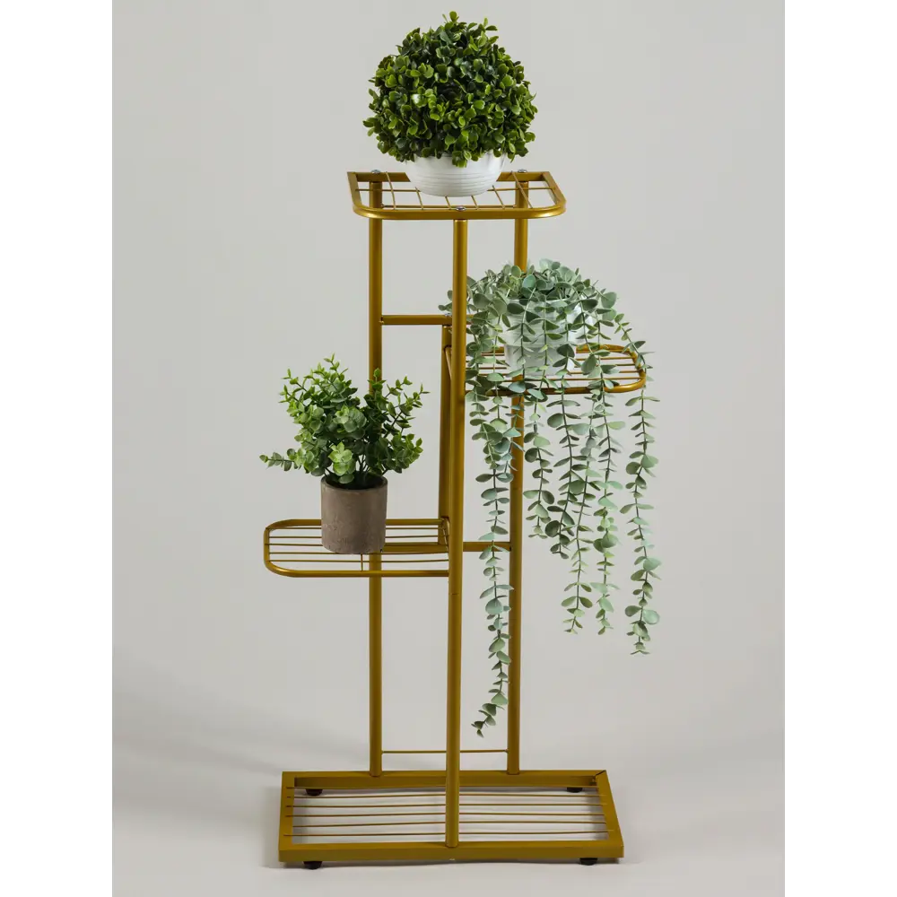 Фото 3 Подставка для цветочных горшков Greengo 10747742 43x22x82 см металл золотой Фото 3 Подставка для цветочных горшков Greengo 10747742 43x22x82 см металл золотой