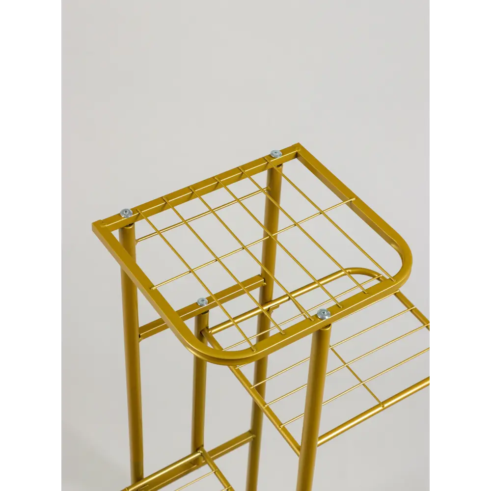 Фото 10 Подставка для цветочных горшков Greengo 10747742 43x22x82 см металл золотой