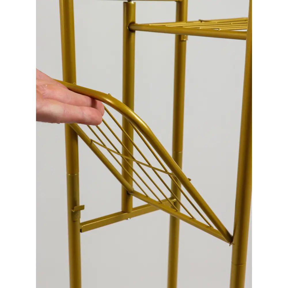 Фото 9 Подставка для цветочных горшков Greengo 10747742 43x22x82 см металл золотой