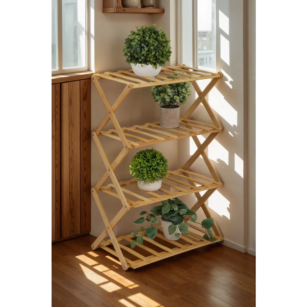 Фото Подставка для цветочных горшков Greengo 10766552 50x25x68 см бамбук Фото Подставка для цветочных горшков Greengo 10766552 50x25x68 см бамбук