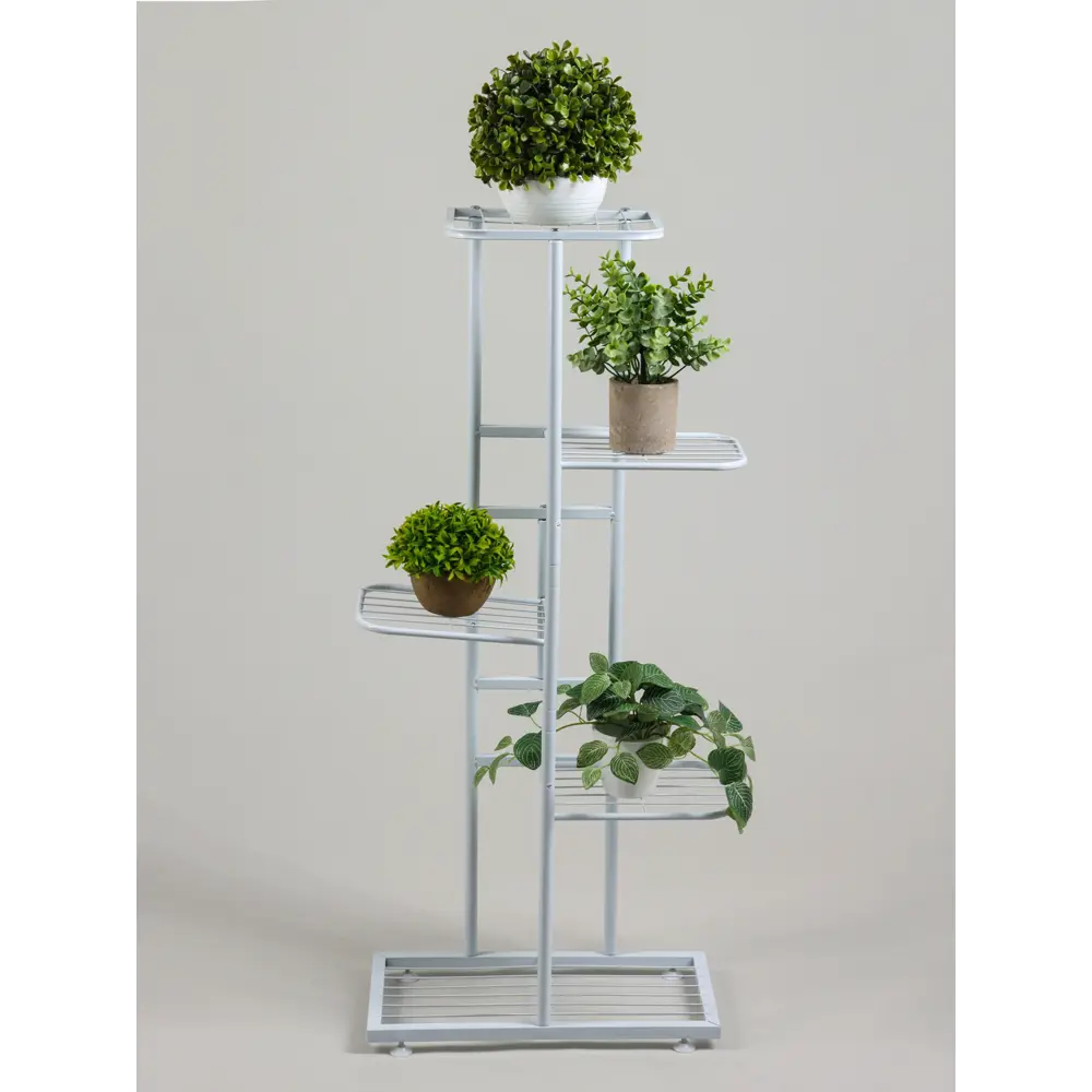 Фото 3 Подставка для цветочных горшков Greengo 10747763 44x22x95 см металл белый