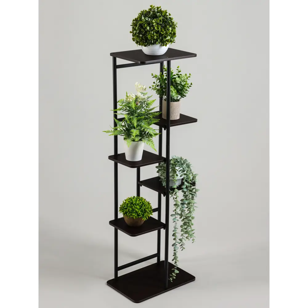 Фото 2 Подставка для цветочных горшков Greengo 10747758 36x23x106 см металл/МДФ черный