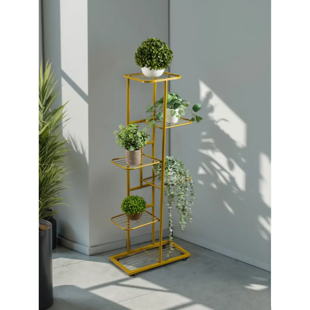 Фото Подставка для цветочных горшков Greengo 10747767 44x22x105 см металл золотой