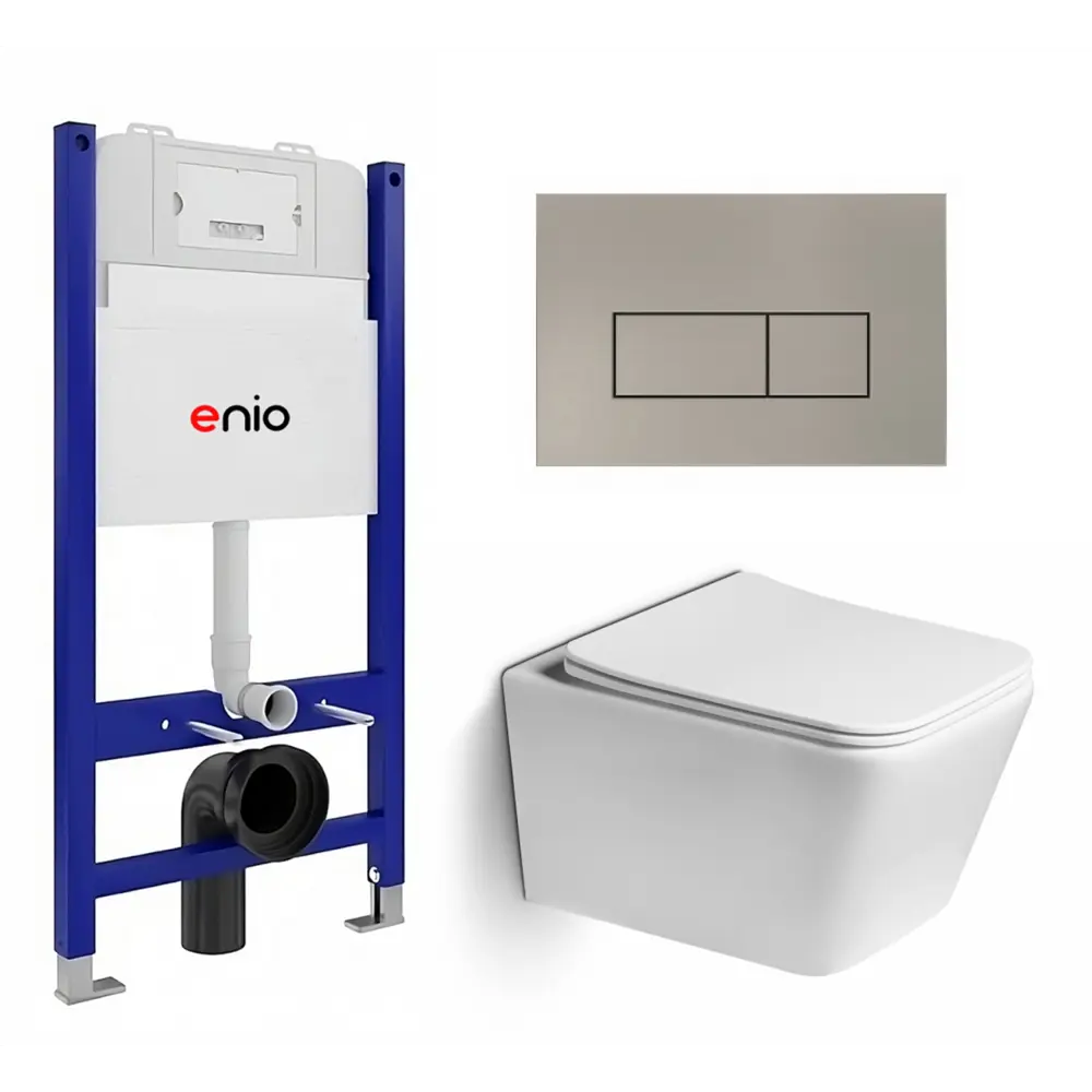 Фото Комплект инсталляция с унитазом Enio 611775 цвет белый
