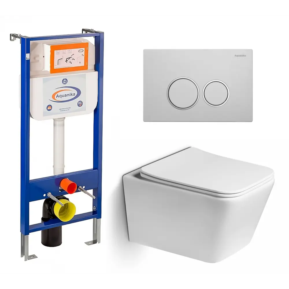 Фото Комплект инсталляция с унитазом Enio 590067 цвет белый Фото Комплект инсталляция с унитазом Enio 590067 цвет белый