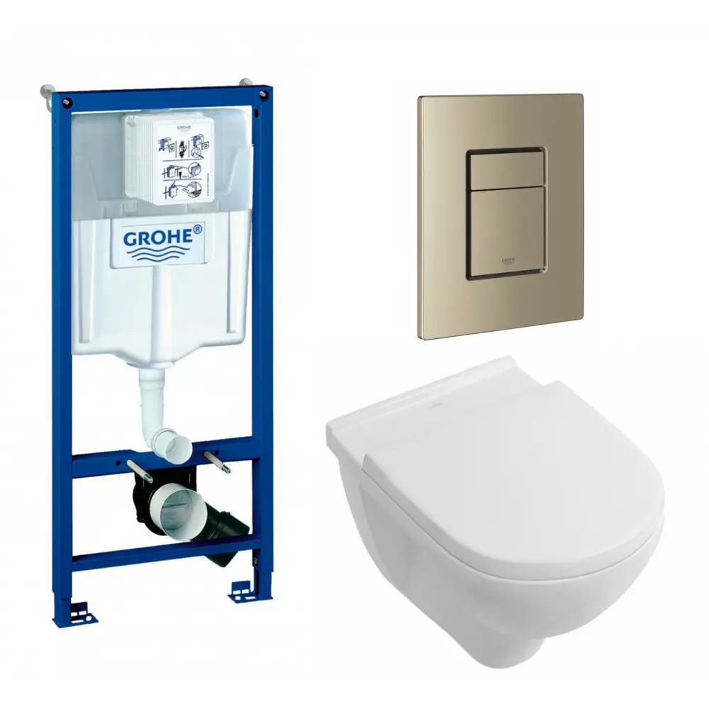 Фото Комплект инсталляция с унитазом Grohe 639982 цвет белый Фото Комплект инсталляция с унитазом Grohe 639982 цвет белый