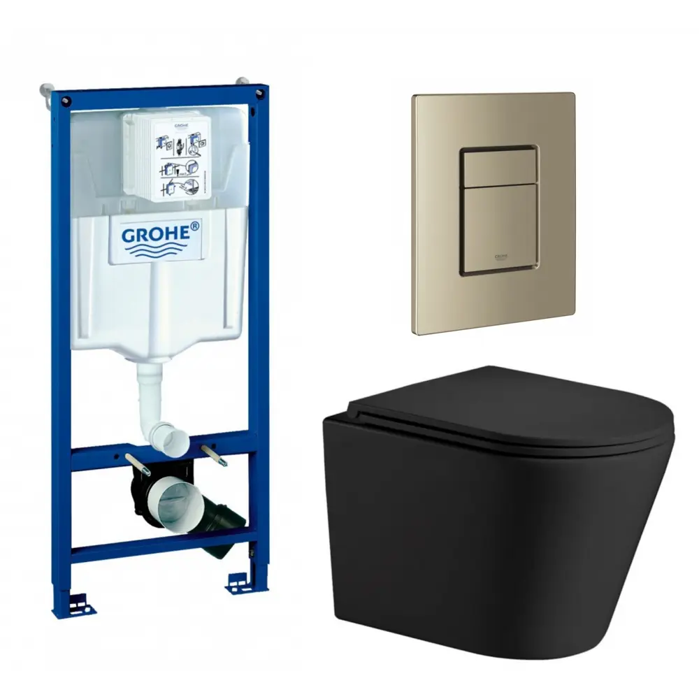 Фото Комплект инсталляция с унитазом Grohe 639987 цвет черный