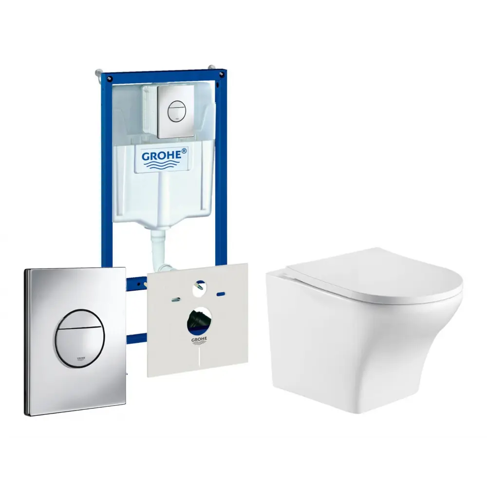 Фото Комплект инсталляция с унитазом Grohe 513273 цвет белый Фото Комплект инсталляция с унитазом Grohe 513273 цвет белый