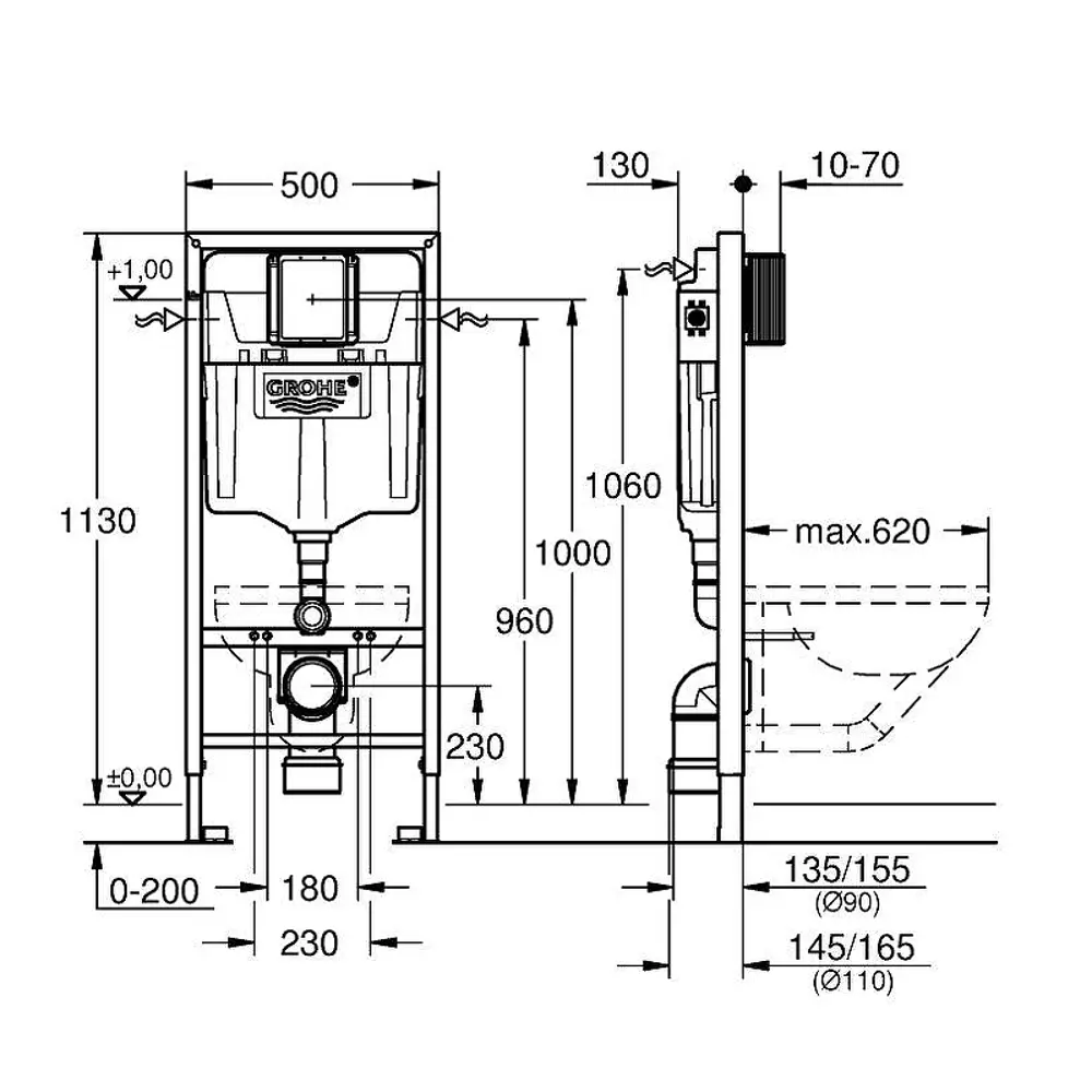 Фото 15 Комплект инсталляция с унитазом Grohe 681725 цвет черный Фото 15 Комплект инсталляция с унитазом Grohe 681725 цвет черный