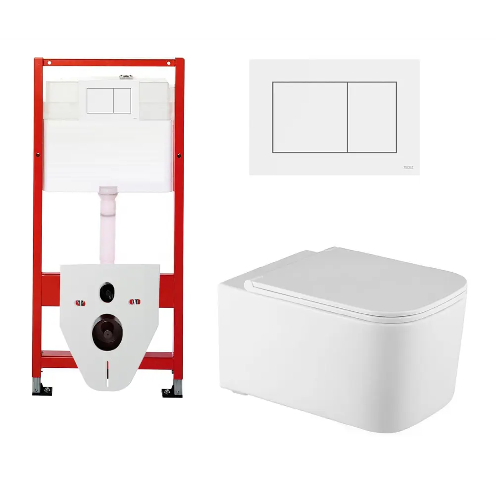 Фото Комплект инсталляция с унитазом Tece 425584 цвет белый Фото Комплект инсталляция с унитазом Tece 425584 цвет белый