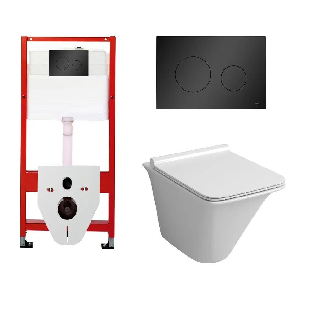 Фото Комплект инсталляция с унитазом Tece 437164 цвет белый Фото Комплект инсталляция с унитазом Tece 437164 цвет белый