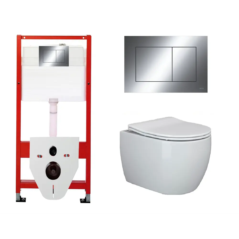 Фото Комплект инсталляция с унитазом Tece 425661 цвет белый Фото Комплект инсталляция с унитазом Tece 425661 цвет белый