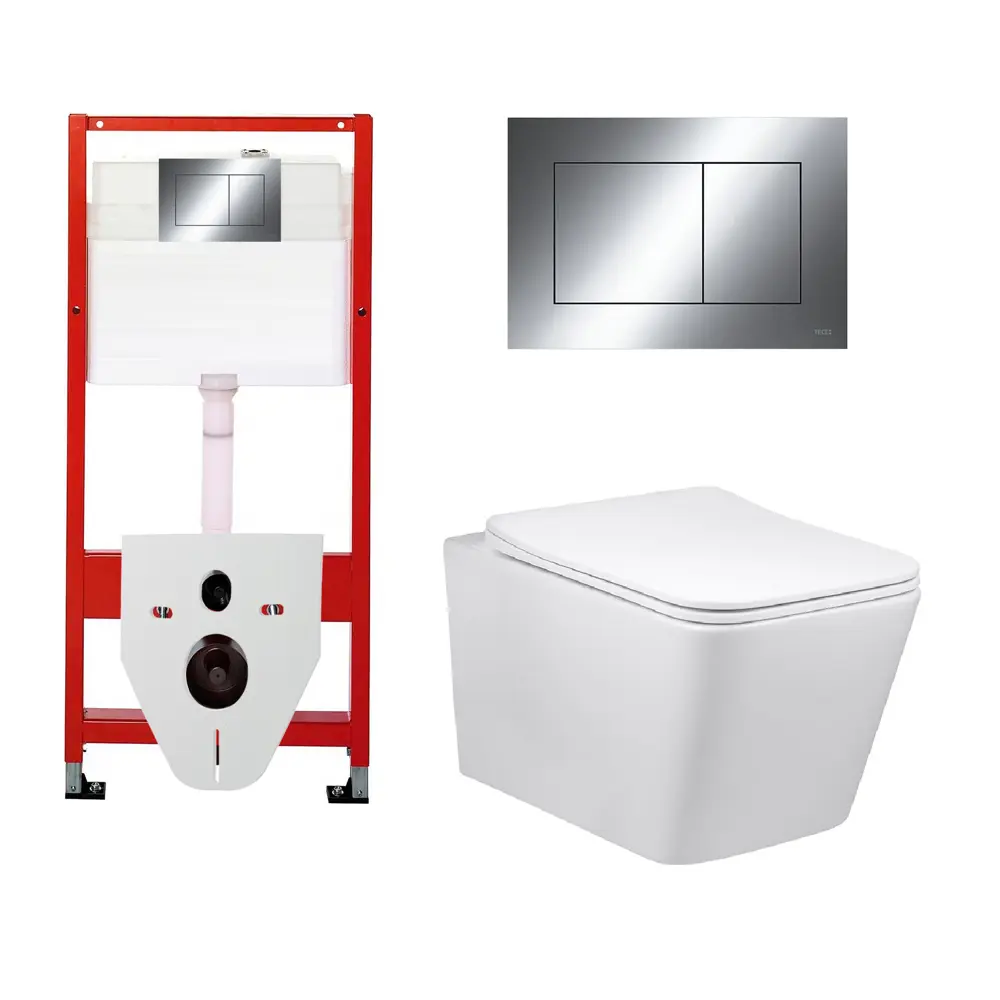 Фото Комплект инсталляция с унитазом Tece 425722 цвет белый Фото Комплект инсталляция с унитазом Tece 425722 цвет белый